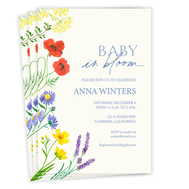 Wildflowers Baby Shower Invitation