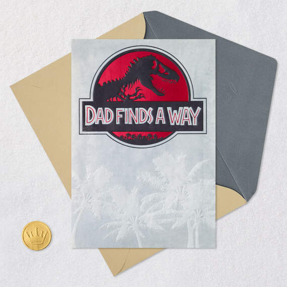 Jurassic Park Dad Finds a Way Funny Father's Day Card, , large image number 5