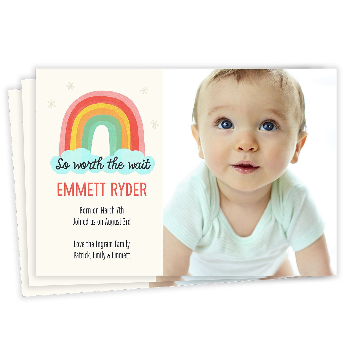 So Worth the Wait Flat Rainbow Baby Announcement
