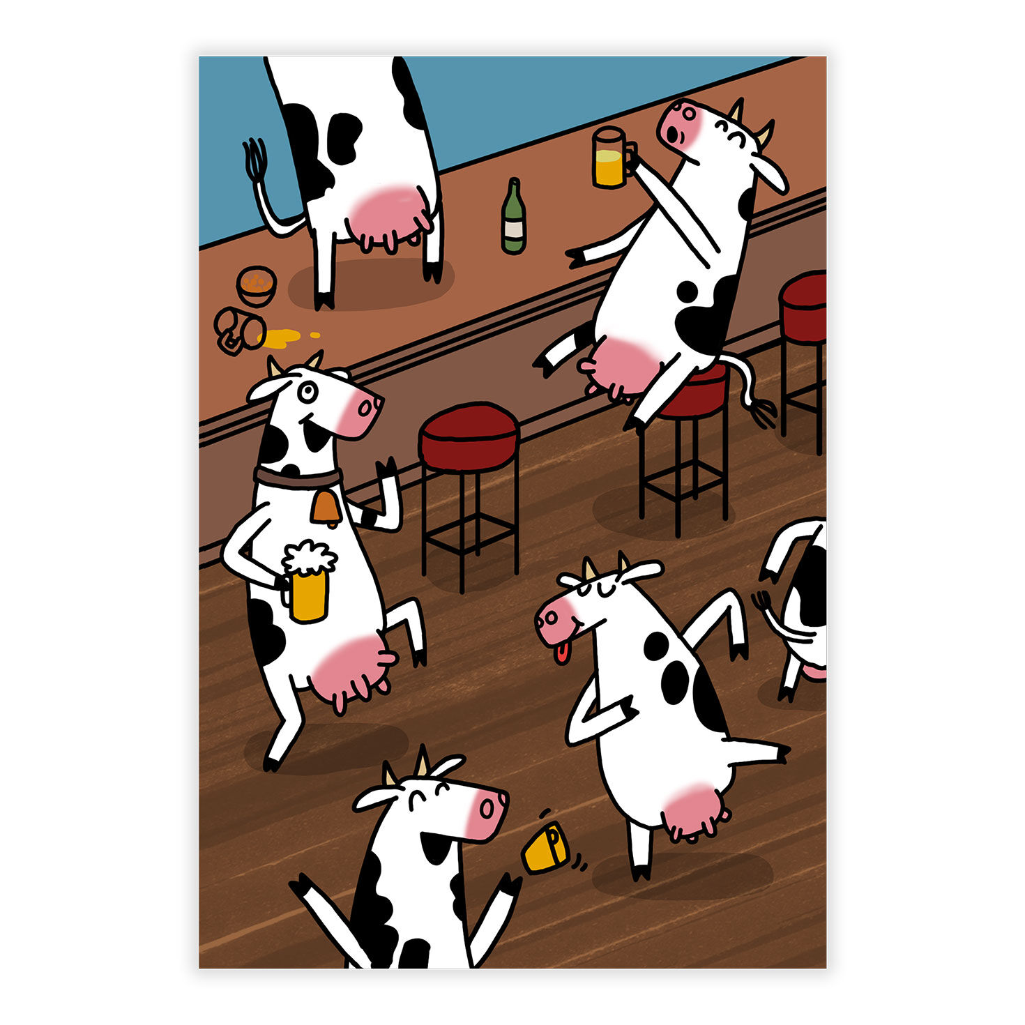 Partying Cows Funny Celebration eCard, , large image number 2