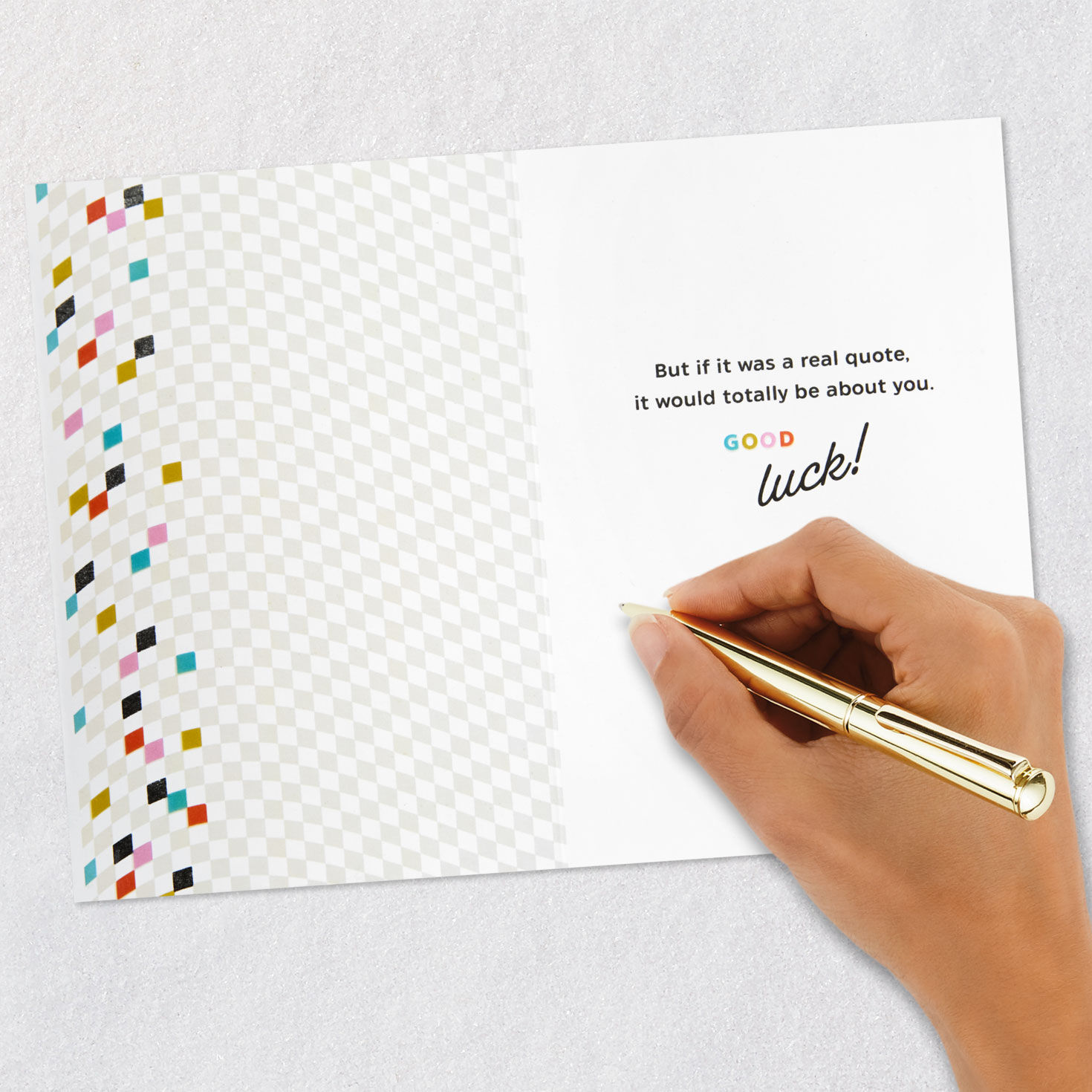 Colorful Lettering Quote Good Luck Card Signing card image number 6