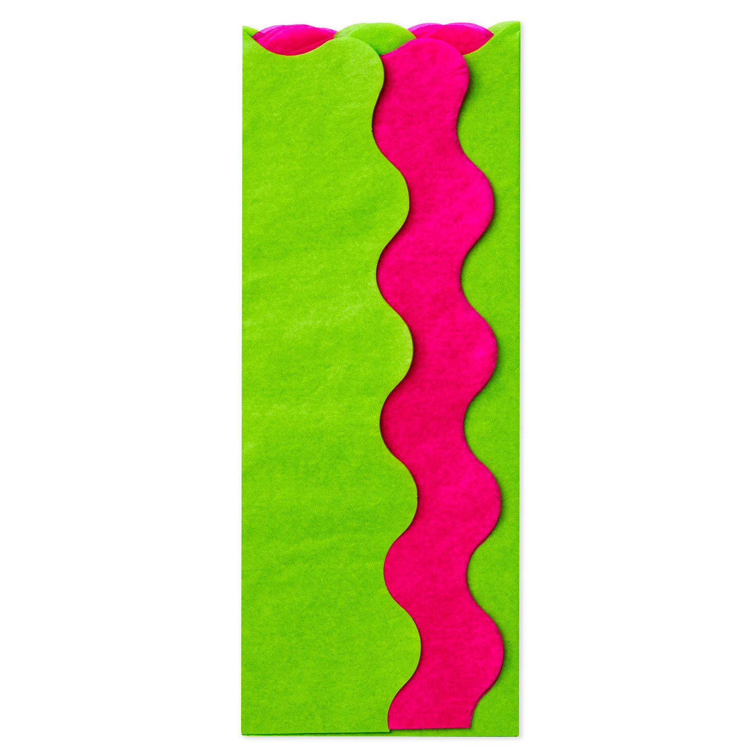 Lime Green and Fuchsia Wavy-Edged 2-Pack Tissue Paper, 4 sheets total