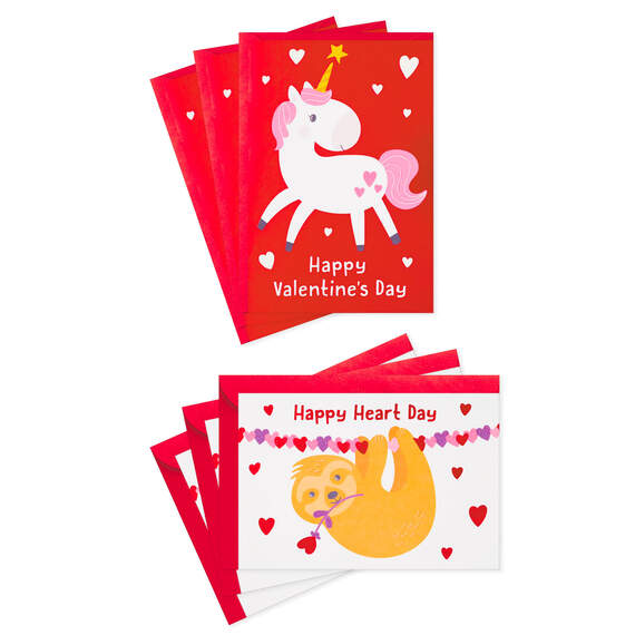 Cute Animals Kids Valentine's Day Cards, Pack of 6, , large image number 1