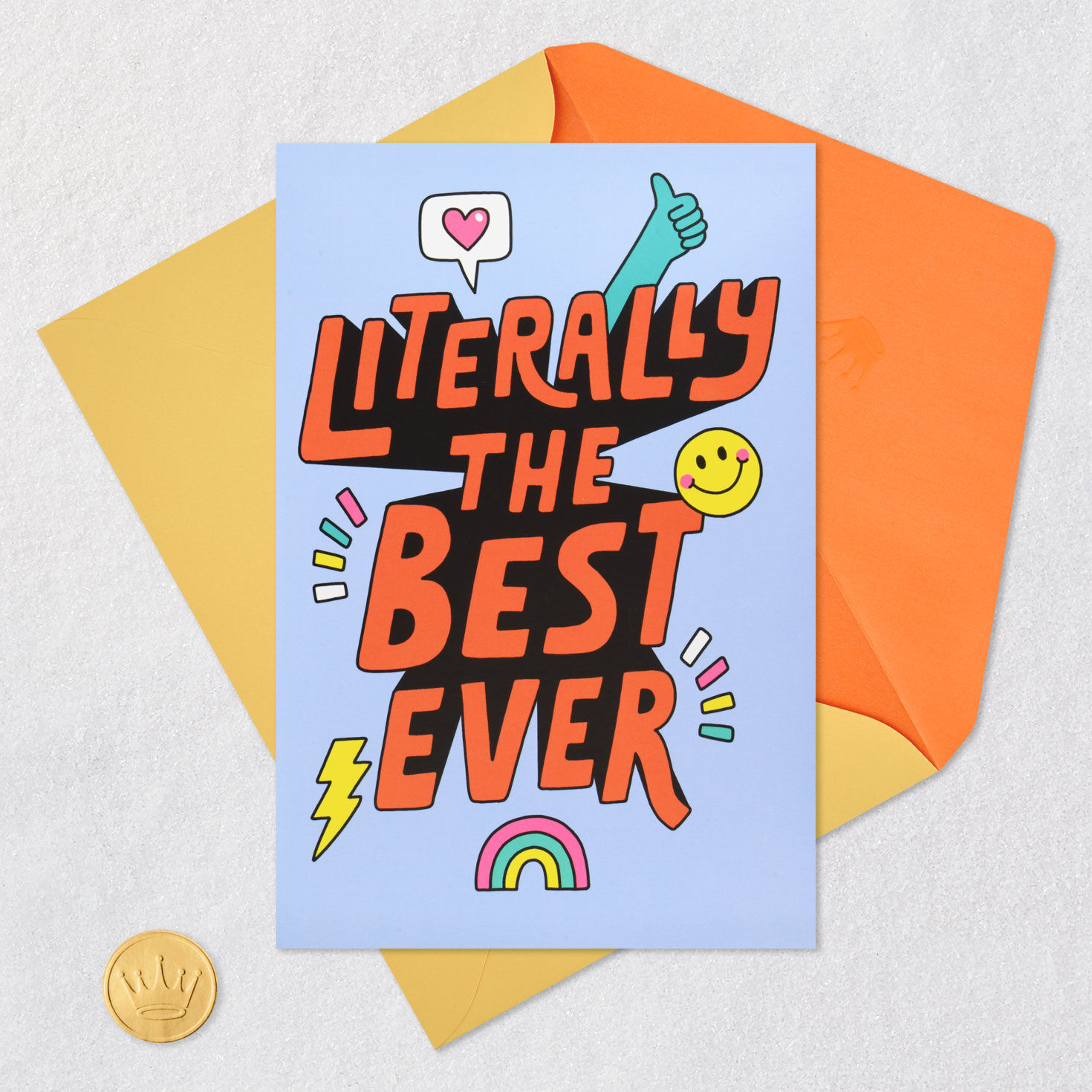 Texting Icons Kids Birthday Card With Music Card Front with Envelope and Gold Seal image number 5