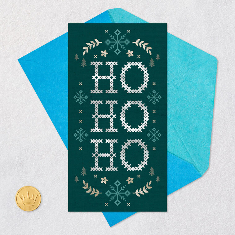 Cross Stitch Sign Money Holder Christmas Card Signing card image number 6