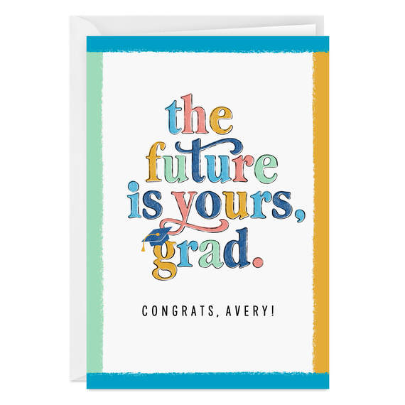 Personalized The Future Is Yours Graduation Card, , large image number 1