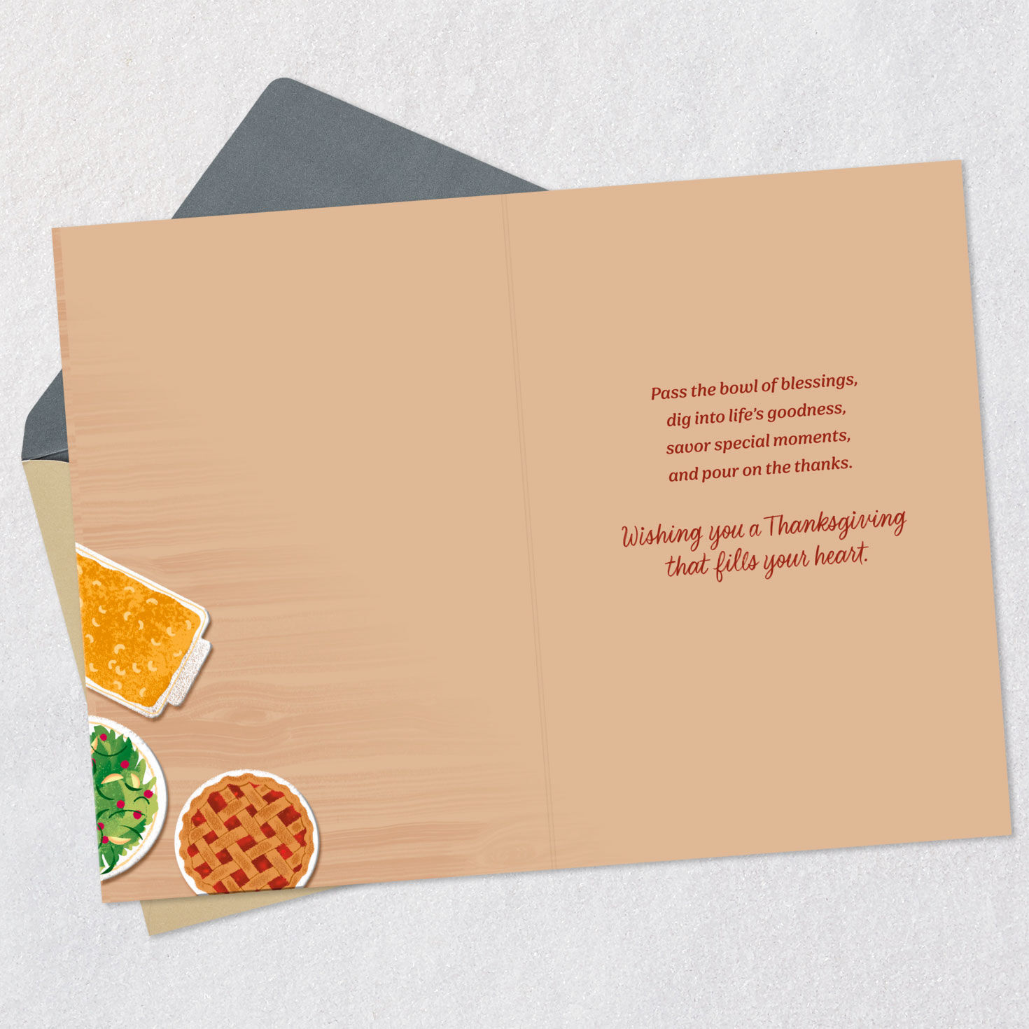 Pass the Blessings and Pour on the Thanks Thanksgiving Card, , large image number 3