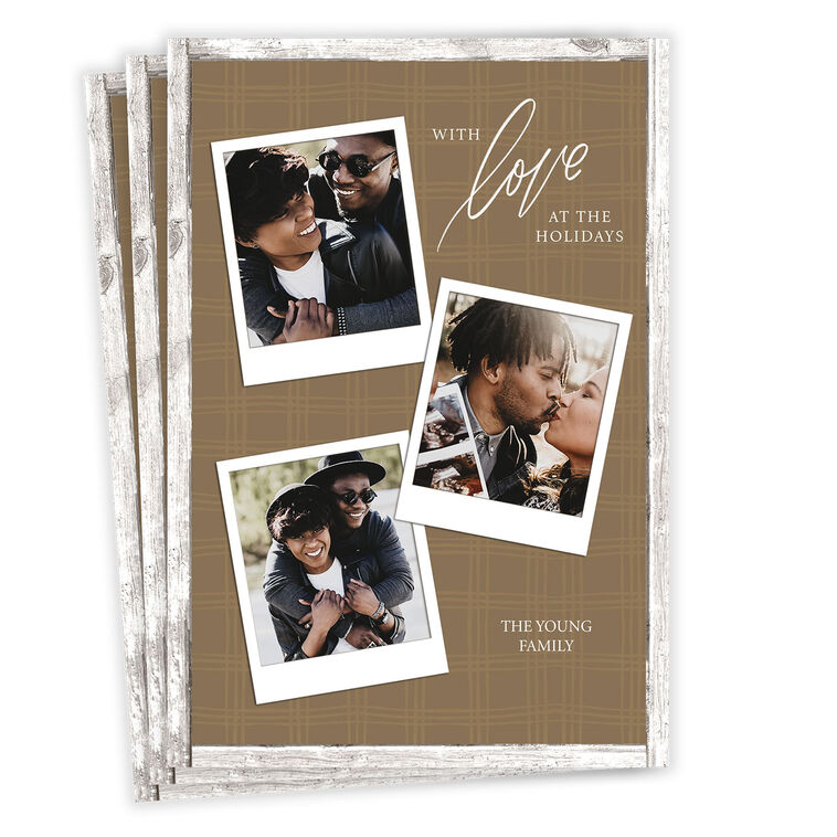 With Love Rustic Plaid Flat Holiday Photo Card