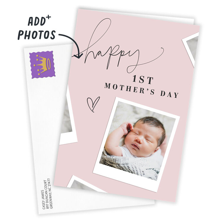 Instant Photo on Pink Happy Custom Card, , large image number 2
