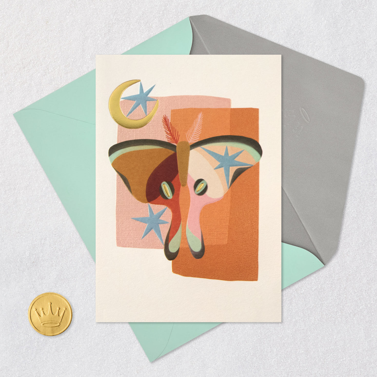 Luna Moth, Moon and Stars Blank Card for only USD 5.59 | Hallmark