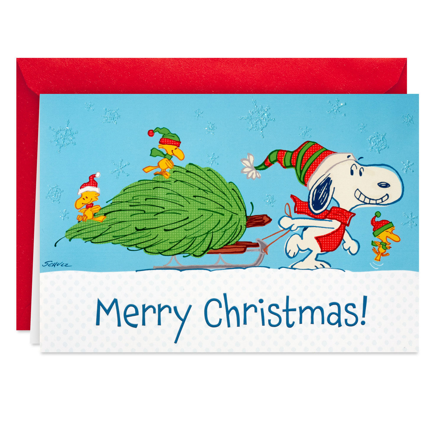 Peanuts® Snoopy Hauling the Tree Boxed Christmas Cards, Pack of 16 for only USD 15.49 | Hallmark