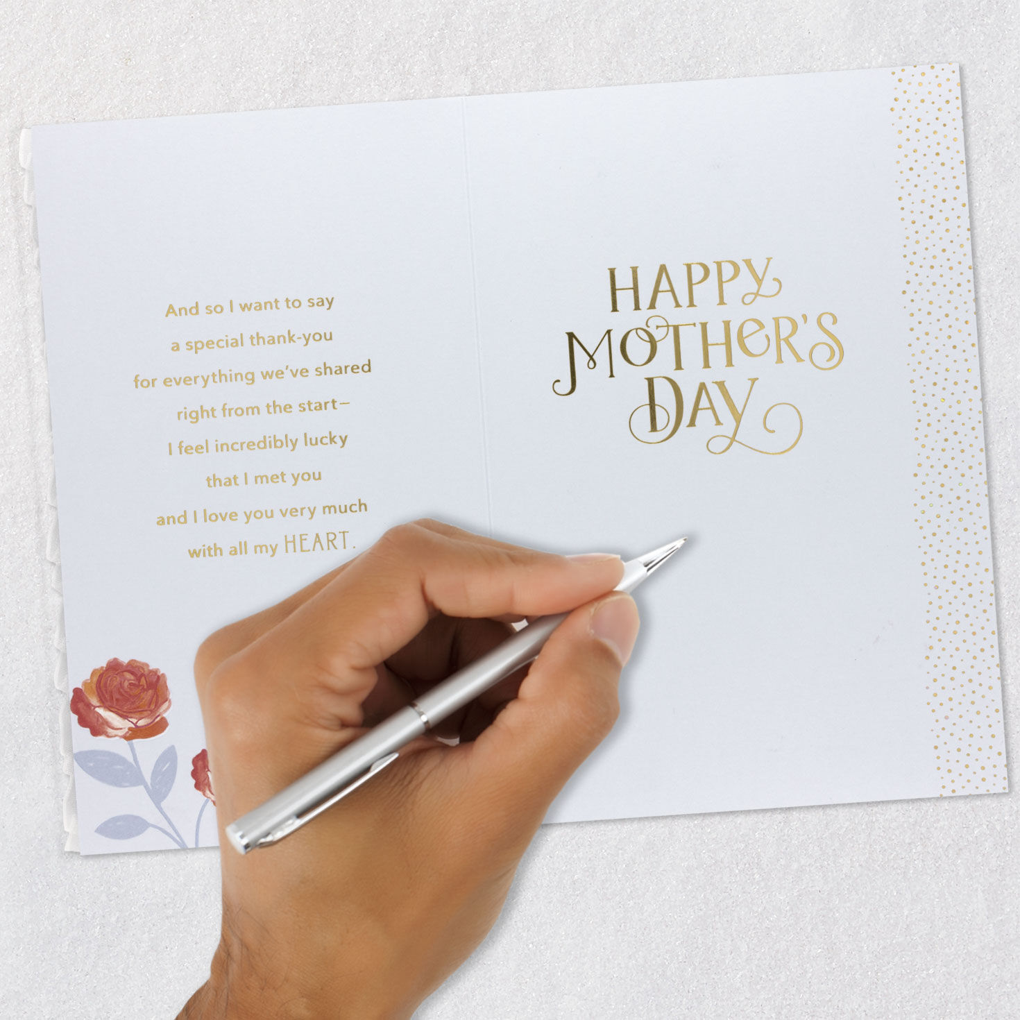 Roses on Blue Wife Mother's Day Card  image number 8