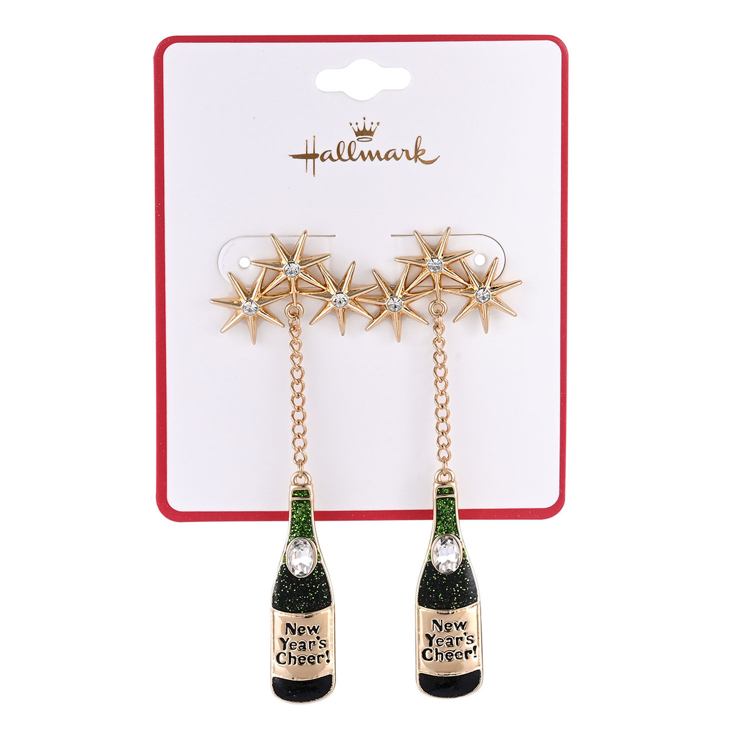 Champagne Bottle Linear Earrings package front image number 4
