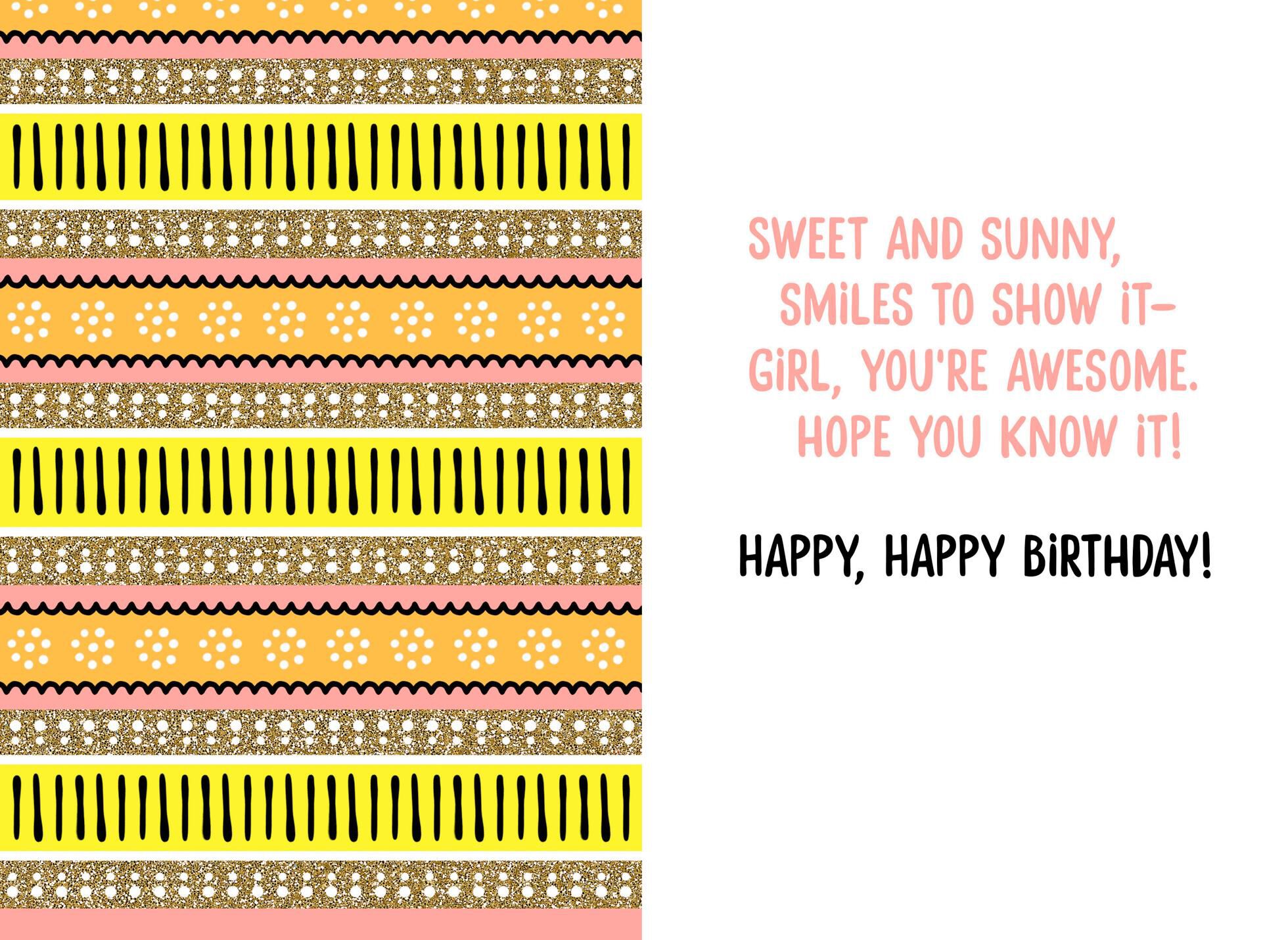 Sweet and Sunny Birthday Card for Girl