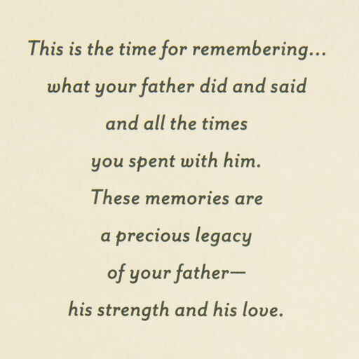 A Time for Remembering Religious Sympathy Card for Loss of Father, 