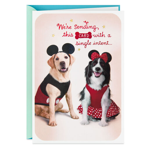 Disney Mickey and Minnie Dogs in Costume Birthday Card From Us, 