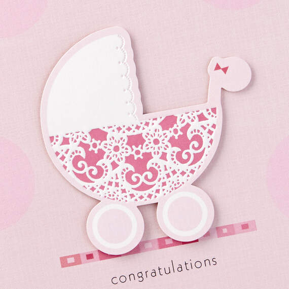 Wonderful World of Love New Baby Girl Card, , large image number 4