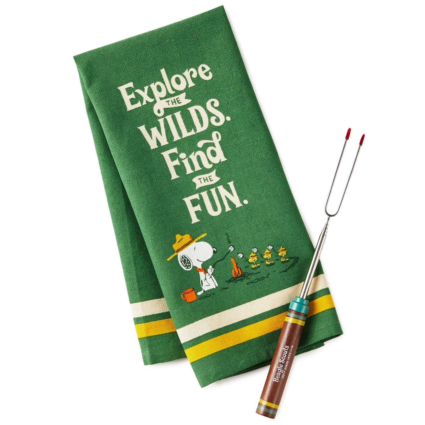 Peanuts® Beagle Scouts Tea Towel and S'mores Fork, Set of 2 for only USD 24.99 | Hallmark