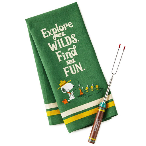 Peanuts® Beagle Scouts Tea Towel and S'mores Fork, Set of 2, 
