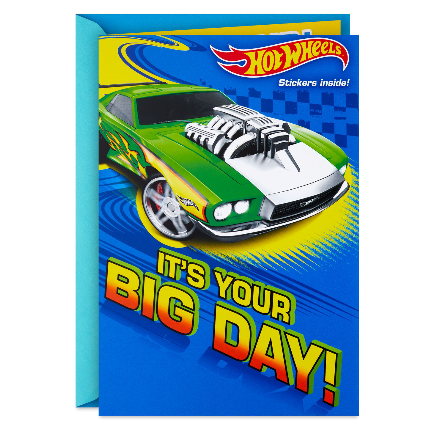 Mattel Hot Wheels Rev It Up Birthday Card With Stickers Greeting Cards Hallmark