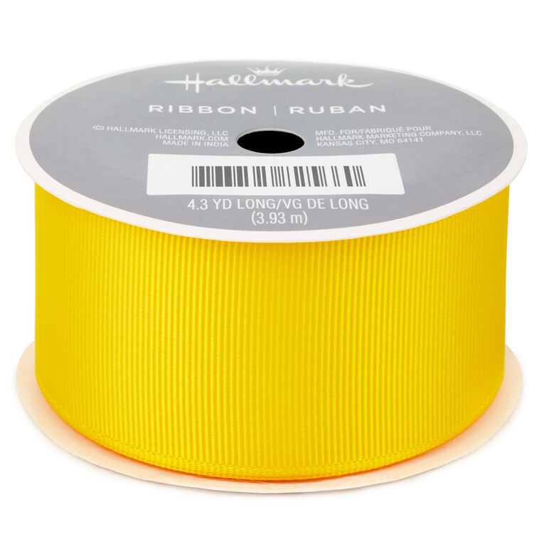 1.5" Yellow Grosgrain Ribbon, 12.9', Yellow, large image number 1
