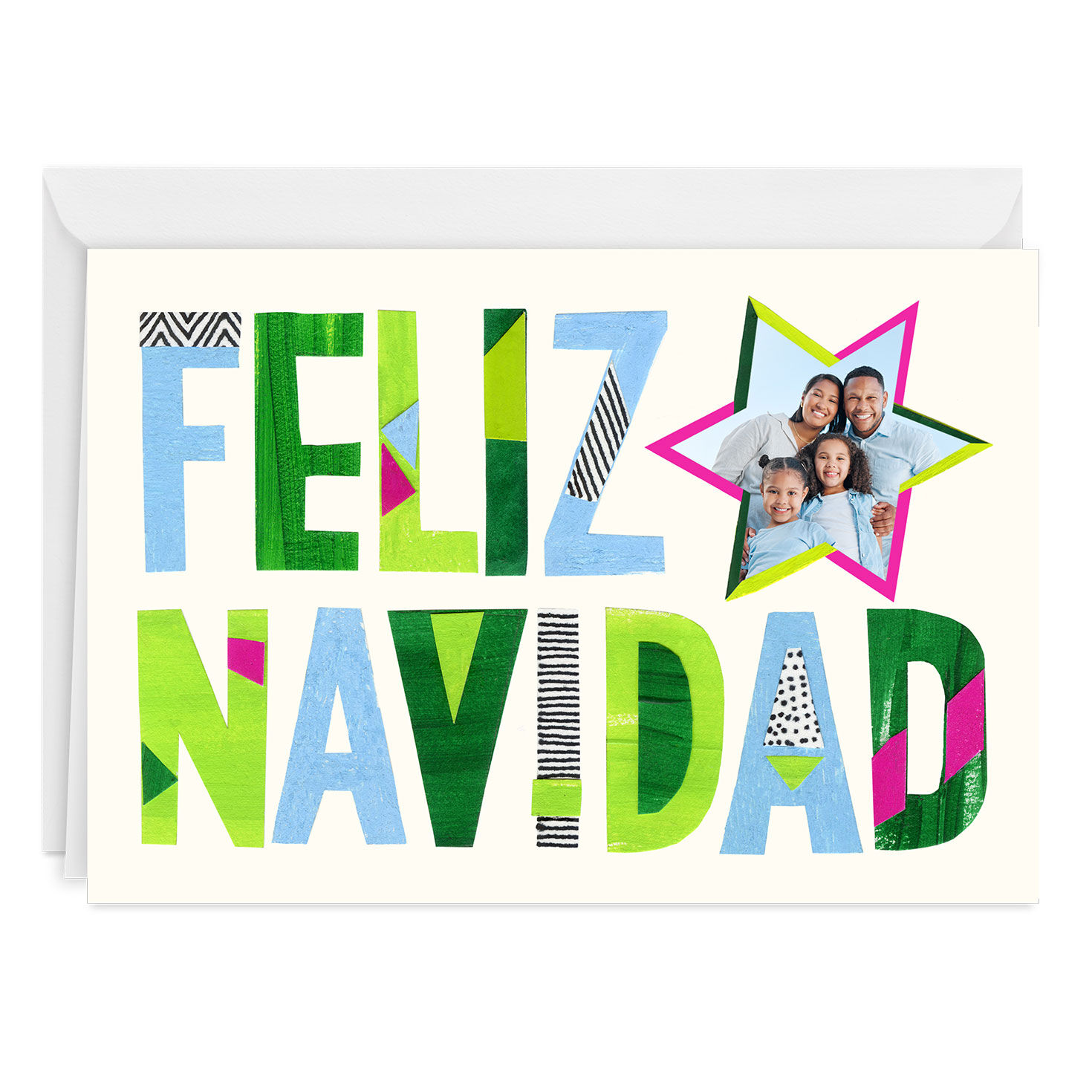 Feliz Navidad Colorful Collage Custom Christmas Card