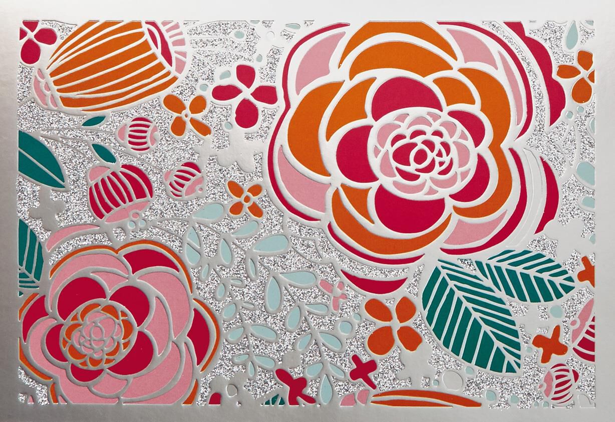 Flash of Flowers Blank Card