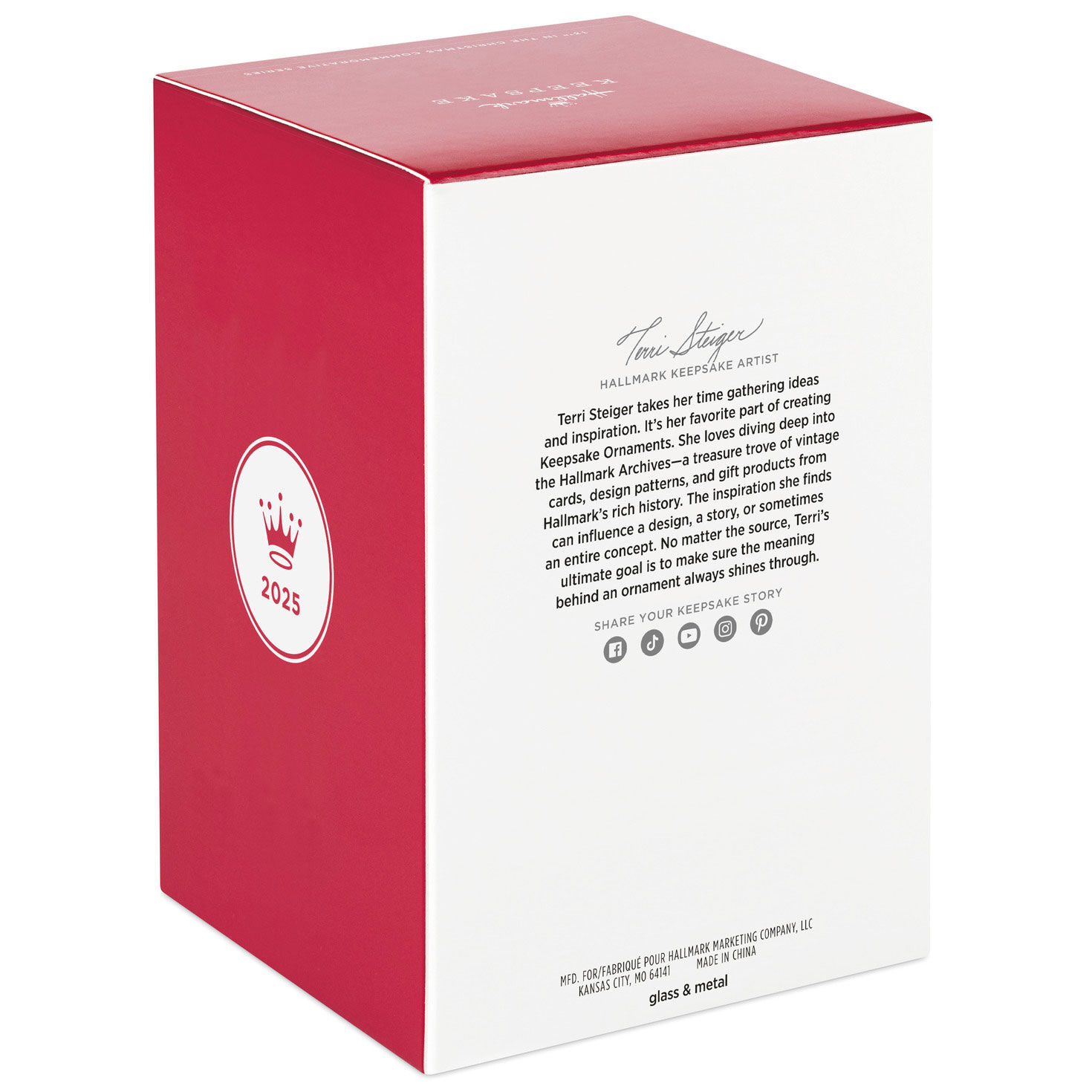 2025 Yellow Glass Ball Keepsake Ornament package back image number 8