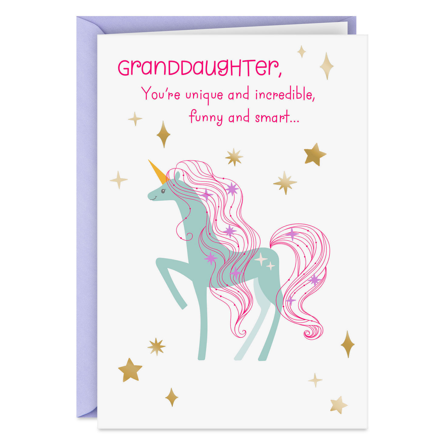 You're Unique and Incredible Birthday Card for Granddaughter