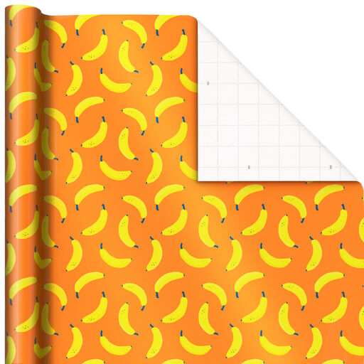 Bananas on Orange Wrapping Paper, 25 sq. ft., 