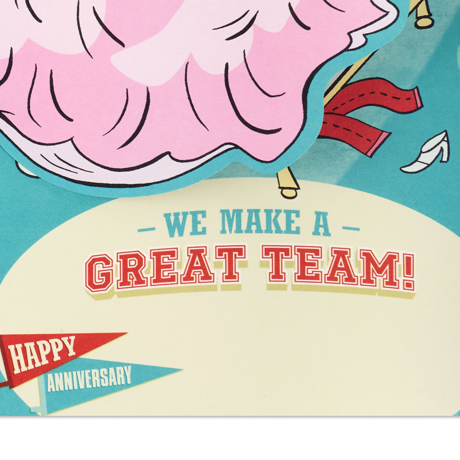 Football Lettering Teal and Red Funny Anniversary Card sentiment image number 3