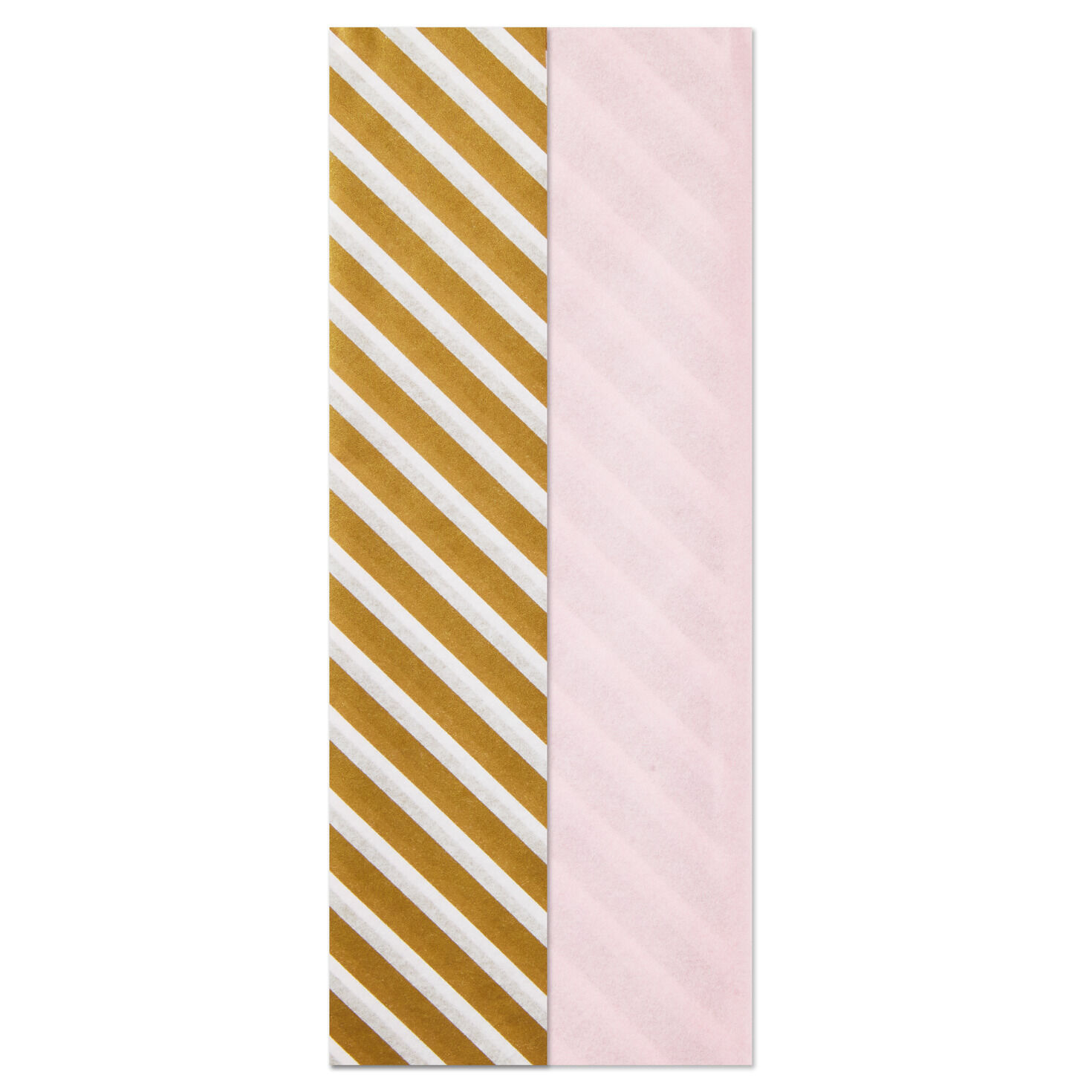 2-Pack Tissue Paper, 6 Sheets, Light Pink & Gold Stripe, large image number 1