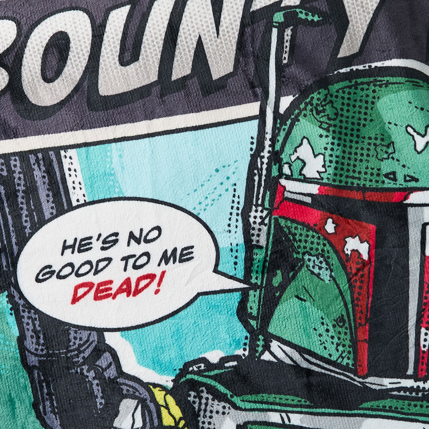 Star Wars Bounty Hunters Comic-Style Blanket upclose view image number 3