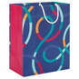 9.6" Colorful Loops on Blue Medium Gift Bag, , large image number 1