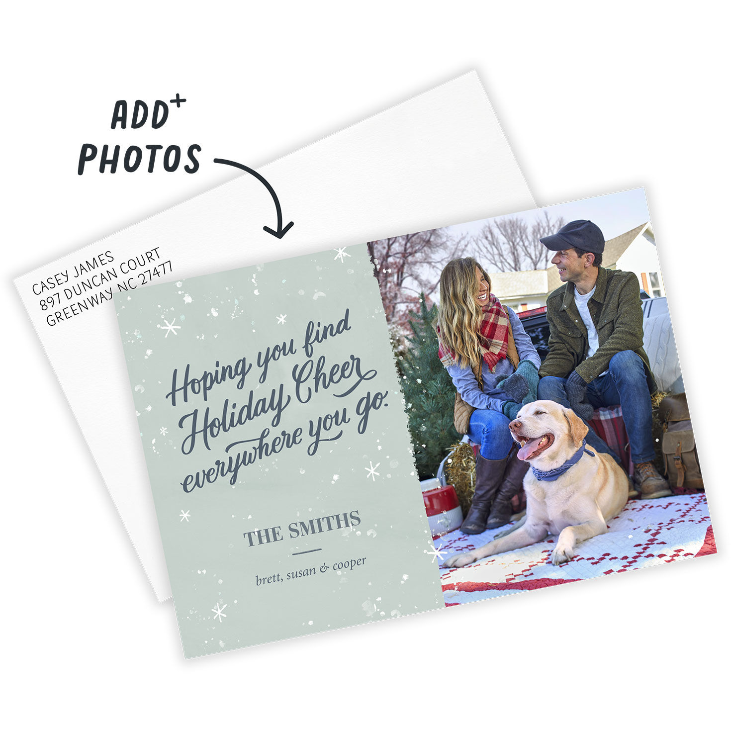 Snowy Cheer Flat Holiday Photo Card, , large image number 2