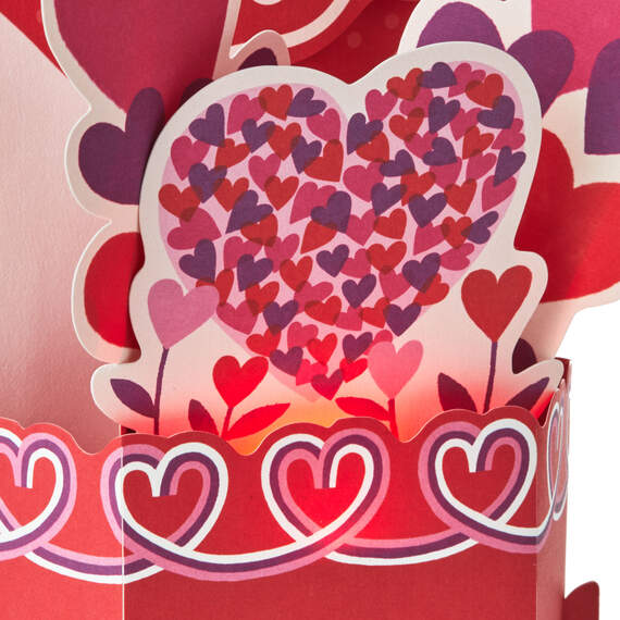 Hearts Musical 3D Pop-Up Valentine's Day Card With Light, , large image number 4