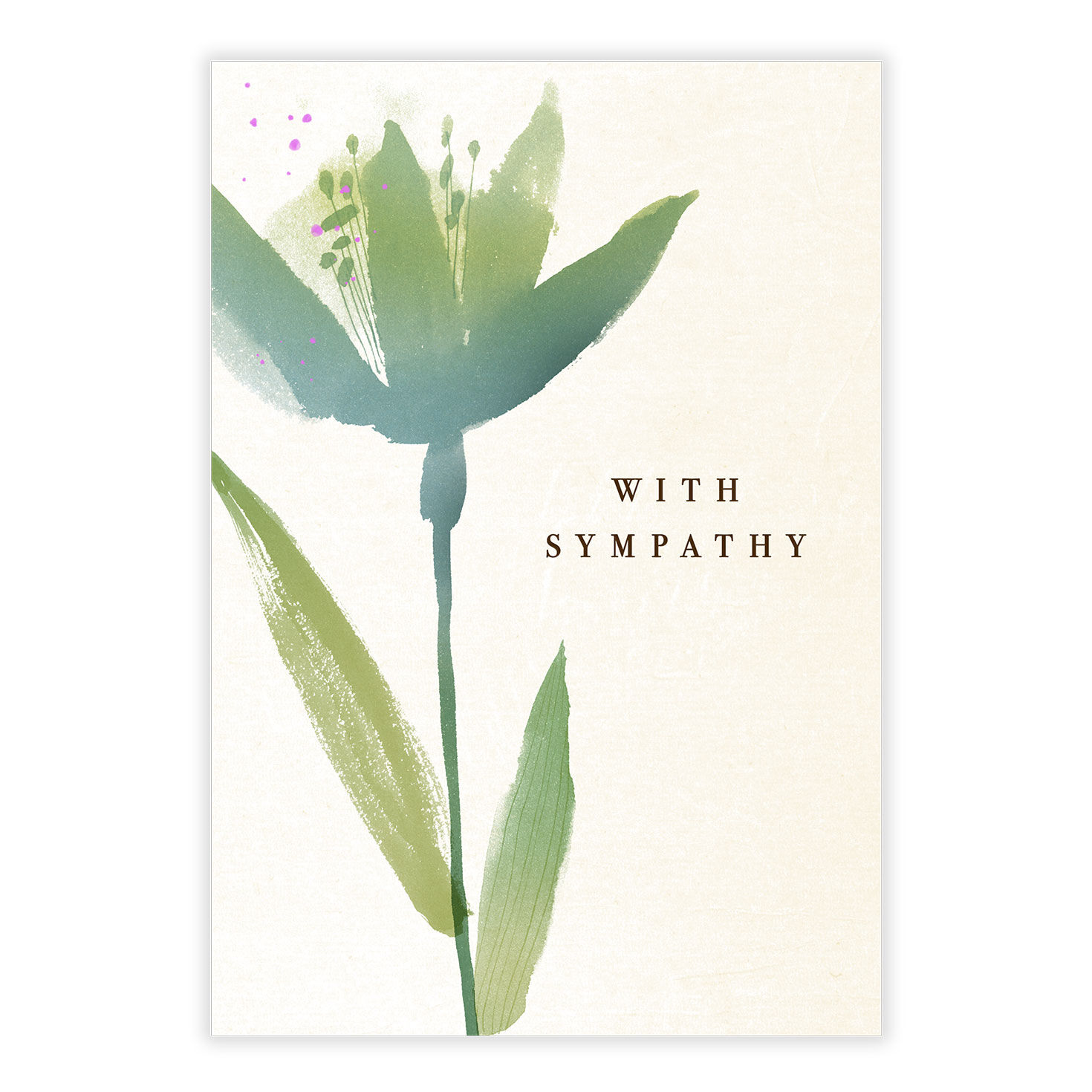 Abstract Flower Personalized Sympathy Card front image number 2