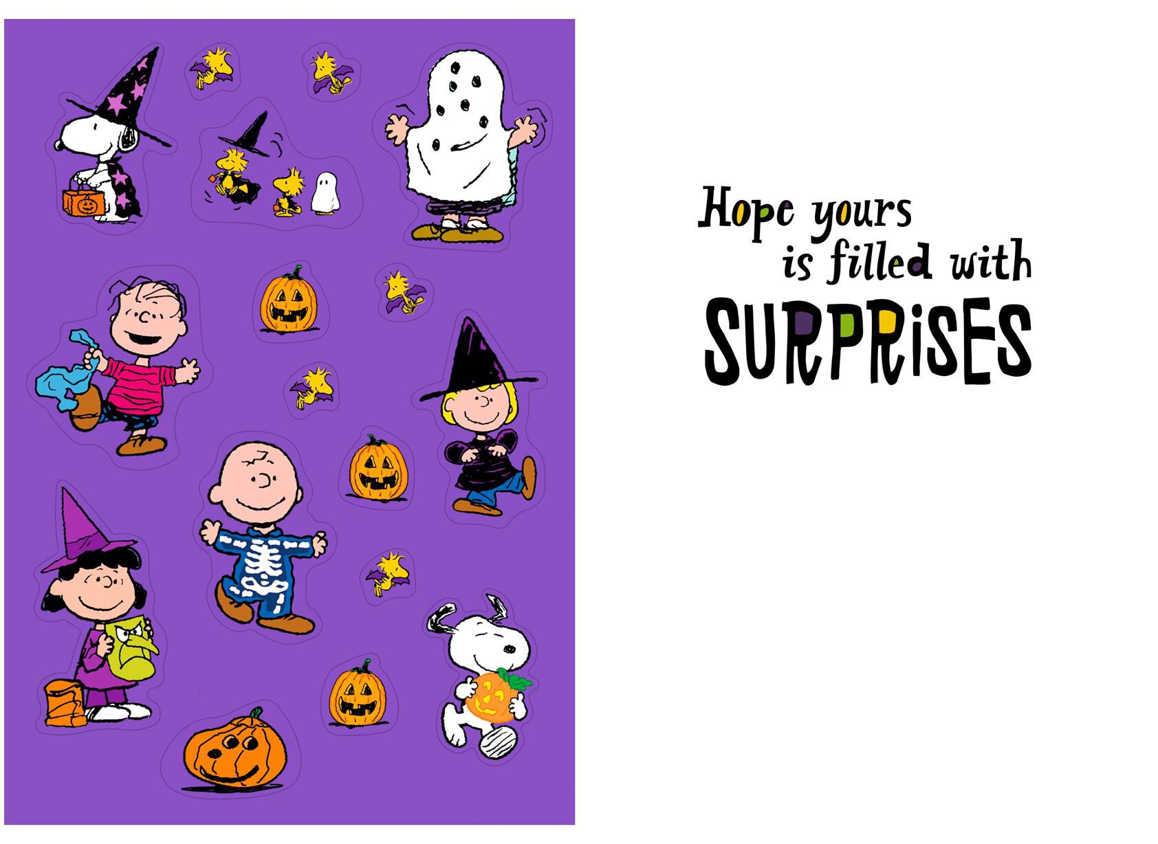 Peanuts® Trick-or-Treat Halloween Card With Stickers