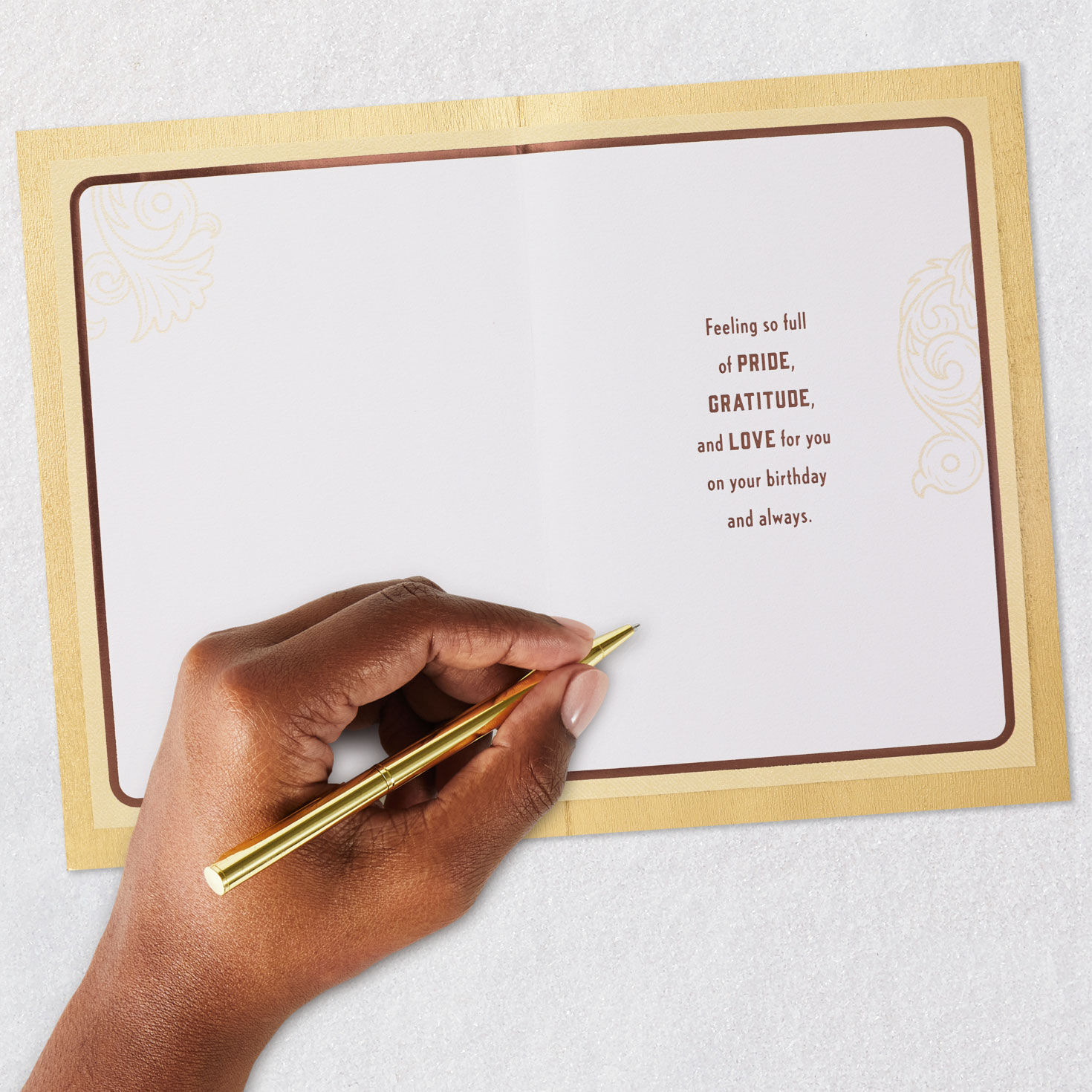 Brown and Gold Country Western Nephew Birthday Card signing card image number 7