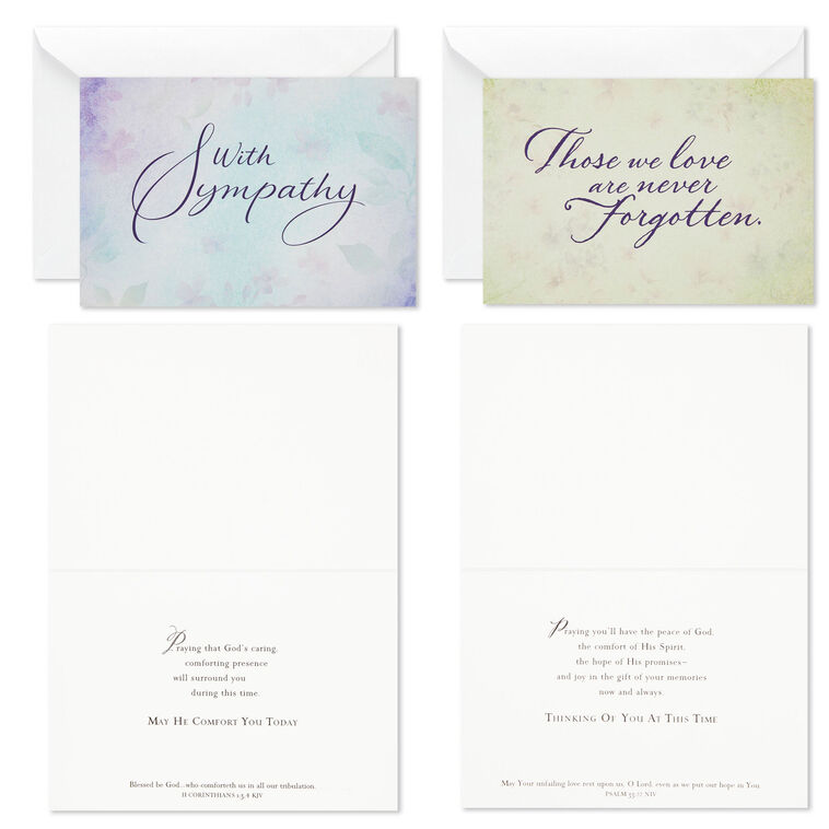 Simply Stated Assorted Boxed Sympathy Cards Card Fronts with Sentiment image number 4