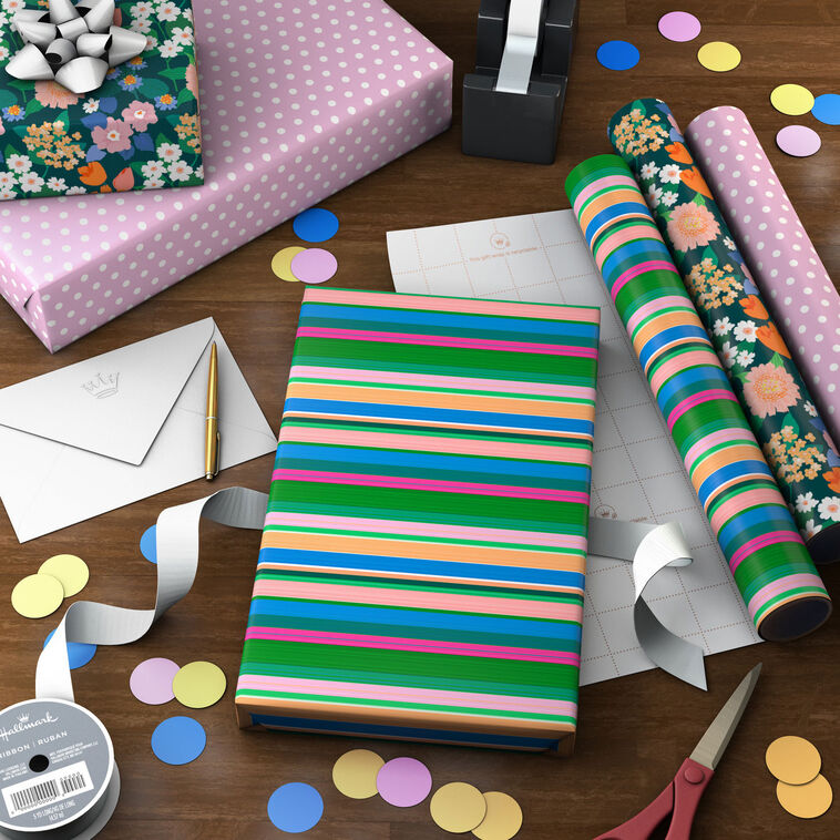 Mini Pack Wrapping Fun Designs 3-Pack Assorted Wrapping Paper Mini Roll Bundle, 45 sq. ft ...