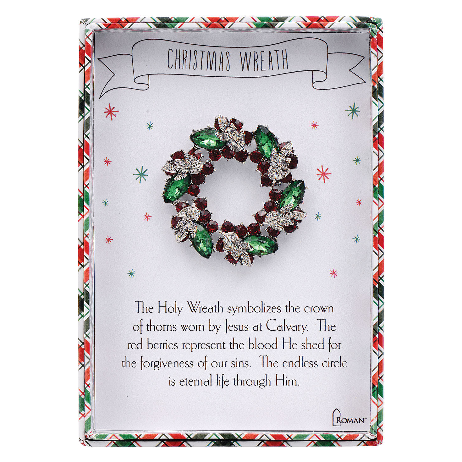 Roman Christmas Story Wreath Pin