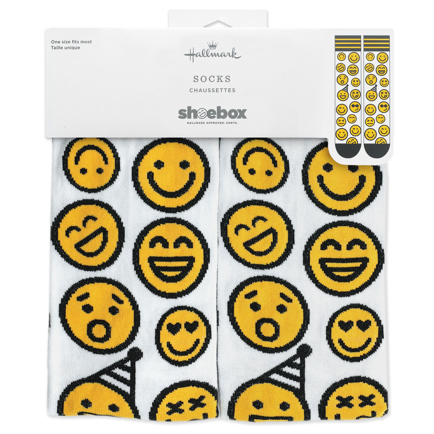 Smiley Faces Funny Crew Socks package front image number 5