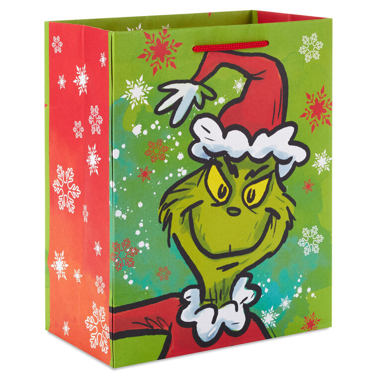 9.6" Dr. Seuss's How the Grinch Stole Christmas!™ Grinch in Santa Suit Medium Gift Bag