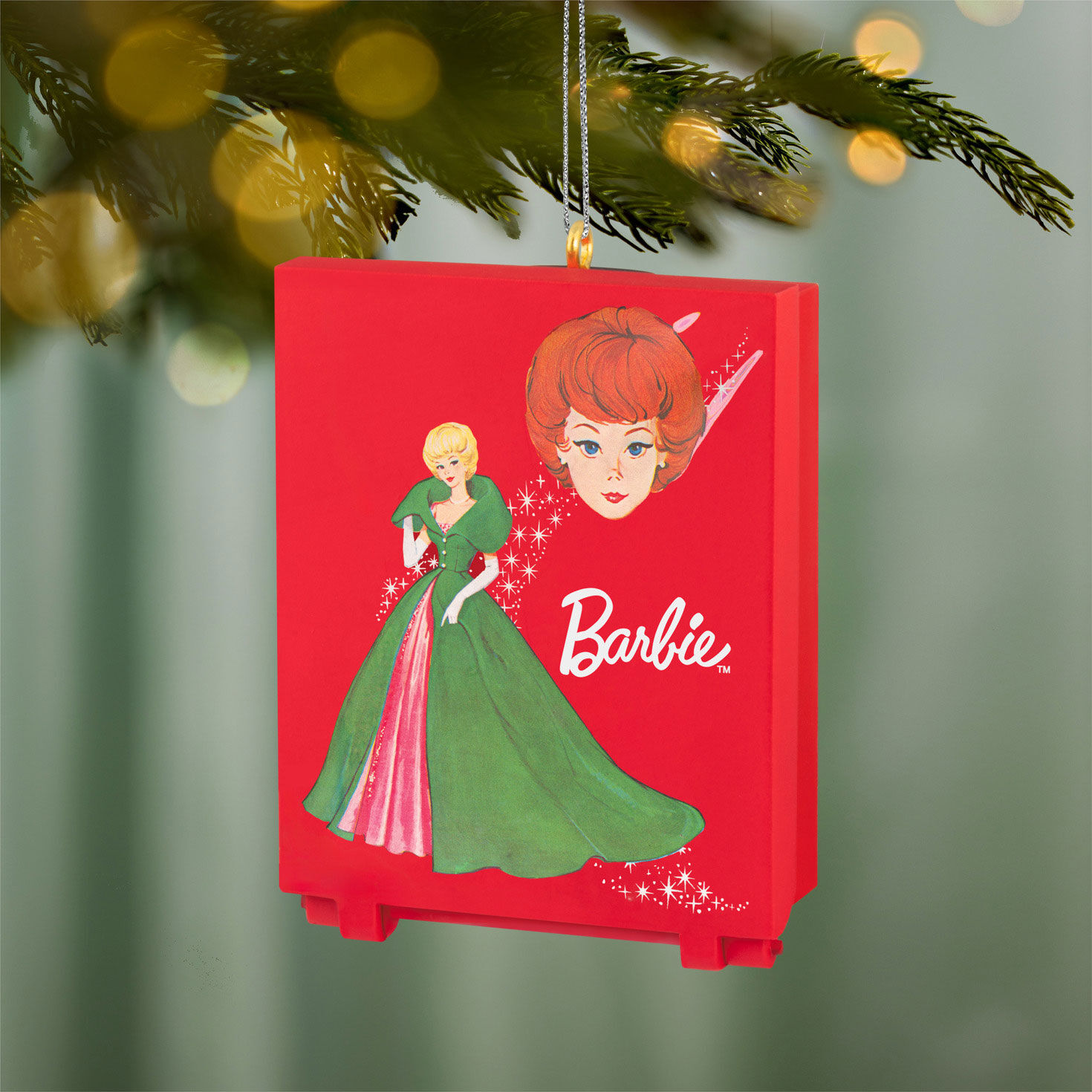 Barbie in Carrying Case Keepsake Ornament Hanging on tree image number 3
