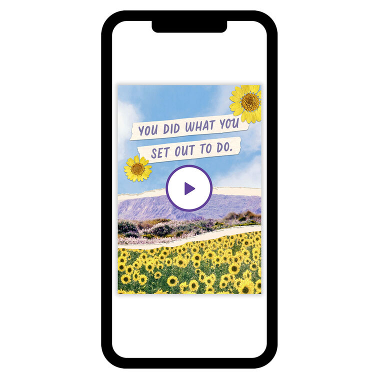 You Did It Sunflower Field Congratulations eCard