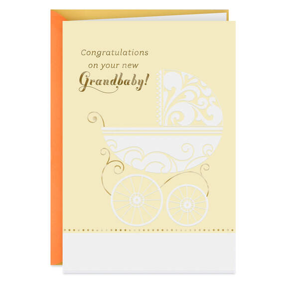 Baby Carriage New Baby Card for Grandparents
