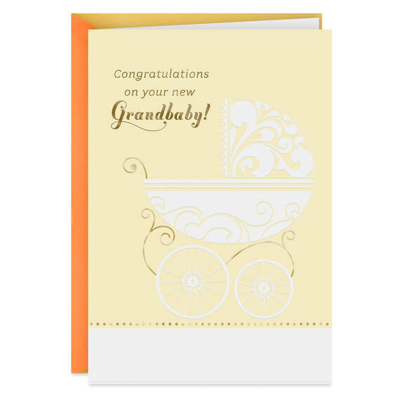 Baby Carriage New Baby Card for Grandparents