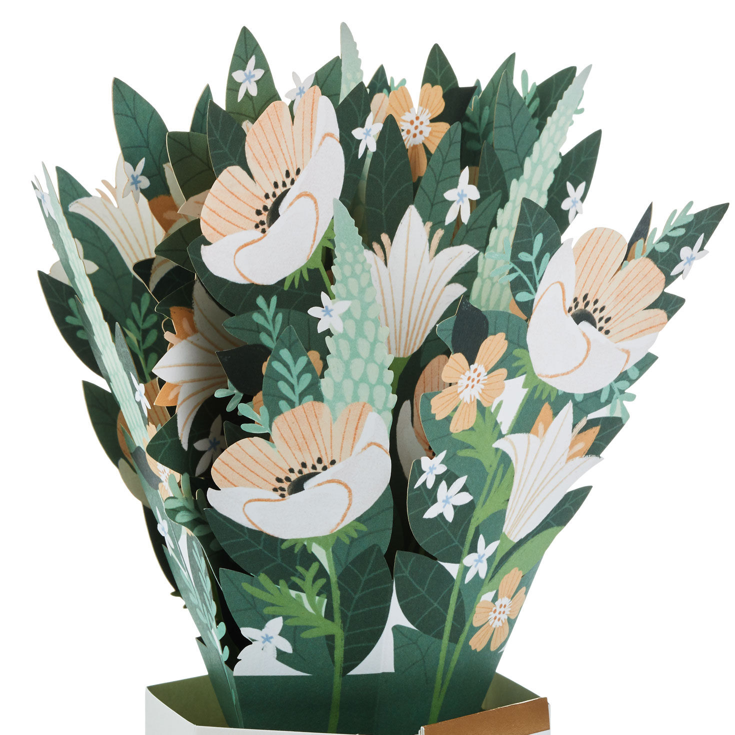 Happy Thoughts Flower Bouquet in Vase 3D Pop-Up Card - Greeting Cards ...