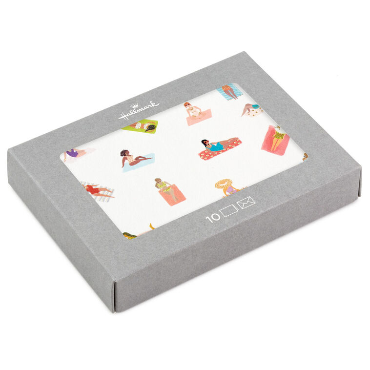 Beachgoing Women Boxed Blank Notes, Pack of 10